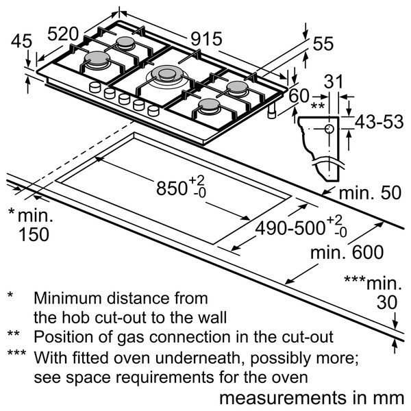 Bosch Pcr915b91e Pcr9a5b90m Gas Hob Kitchen King